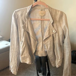 Linen Cotton Moto Jacket